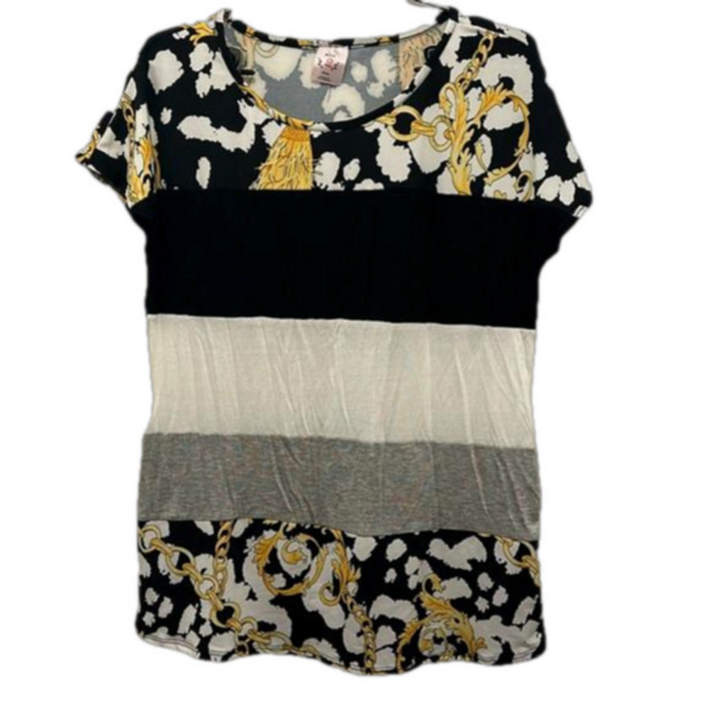 NWOT multi colored panel top